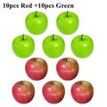 10Pcs Red + 10Pcs Green Artificial Green Apple Apples Fake Fruit Home Party Wedding Shop Decor AU