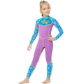 Nevenka Girls One Piece Swimwear Long sleeves Quick Dry Swimsuit-Purple