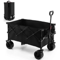 Costway Folding Wagon Utility Garden Trolley Cart Shopping Cart w/Adjustable Handle Garden Farm