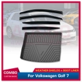 Luxury Weather Shields + Cargo Mat for Volkswagen Golf 7th Gen MK7 MK7.5 Hatch 2013-2020 Weathershields Window Visors Boot Mat Boot Liner