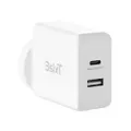 3sixT 65W Wall Charger AU/NZ Plug Dual Port USB-C PD 2.4A For iPhone/Samsung WHT