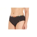 Aqua Perla Womens Louisa Black and Print Bikini Bottom Plus size Spf50+