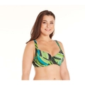Aqua Perla Womens Marny Green Bikini Top Plus Size SPF50+
