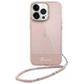 GUESS Double Layer Case with Strap for iPhone 14 Plus