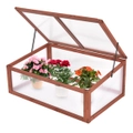 Giantex Portable Wooden Green House Cold Frame Garden Raised Plants Protection