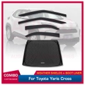 Luxury Weather Shields + Cargo Mat for Toyota Yaris Cross 2020-Onwards Weathershields Window Visors Boot Mat Boot Liner