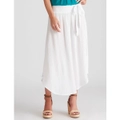 KATIES - Womens Skirts Midi - Summer - White - Casual Fashion - Work Clothes - Oversized - Knee Length - Casual Fashion - Work Clothes - Office Wear