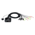 Aten 2-Port USB-C DisplayPort Hybrid Cable KVM Switch [CS52DP-AT]