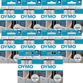 10x Dymo D1 Labelling Tape 12mmx7m Black On White 45013 BULK Genuine