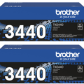 2 Pack Brother TN3440 Toner Ink Cartridge Genuine Original Black TN-3440
