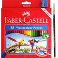 Faber-Castell 48 Pack Classic WaterColour Pencils + Sharpener + Brush