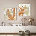 Tangerine And Grey 2 sets Canvas Wall Art