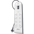 BELKIN BSV804 8 Way Power Board With 2.4A USB Surge Protection