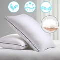 4Pcs Hotel Quality Pillow Breathable Cotton Pillows Standard King Size Medium Firm