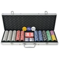 Poker Set with 500 Laser Chips Aluminium vidaXL