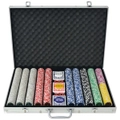 Poker Set with 1000 Laser Chips Aluminium vidaXL