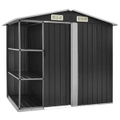 Garden Shed with Rack Anthracite 205x130x183 cm Iron vidaXL