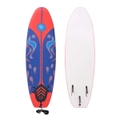 vidaXL Surfboard 170cm Blue and Red 1 Leash 3 Removable Fins Surfing Sport
