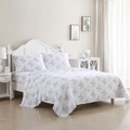 Laura Ashley Jessika Printed King Bed Sheet Set w/ 2x Pillowcase Periwinkle