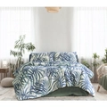 Ardor Boudoir Paradise Palms Queen Bed Quilt Cover Set w/ 2x Pillowcase Blue
