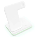 Multifunctional 15W 3-in-1 Magnetic Wireless Charger for iPhone / iWatch / Earphone, Fast Charging Base Bracket - White