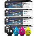 4 Pack HP 981X Genuine Ink Cartridges L0R12A-L0R11A [1BK, 1C, 1M, 1Y]