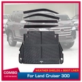 Injection Stainless Steel Weather Shields + Cargo Mat for Toyota Landcruiser 300 Land Cruiser 300 LC300 7 seats 2021-Onwards Weathershields Window Visors Boot Mat Boot Liner