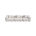Modular White Boucle Fabric Upholstery Sofa /Designer/Contemporary/Three Seater