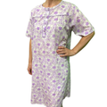 Womens 100% Cotton Short Sleeve Nightie Gown Night Sleepwear Pyjamas PJ Pajamas - Lilac