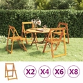 2/4/8x Solid Wood Acacia Folding Garden Chairs Wooden Patio Dinner Seat vidaXL