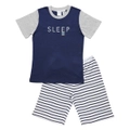 Boys Sizes 10-16 Blue Sleep Print Cotton Short Sleeve PJS Pyjamas HL