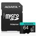 ADATA Premier PRO 64GB MicroSDXC with SD Adapter , Read up to 100MB/s, Write up to 75MB/s [AUSDX64GUI3V30SA2-RA1]