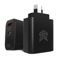 STM 65W GaN Dual Port USB-C and USB-A Power Adapter (Black) - Will charge phones, tablets and most laptops [stm-931-381Z-02]