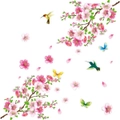 Nevenka Creative Removable DIY Pink Peach Blossom Birds Art Decor Wall Stickers
