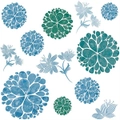 Nevenka DIY Creative Blue Flowers Vines Decals Wall Stickers Home Removable Decor
