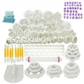 108pcs Fondant Cake Decorating Pastry Plunger Cutter Tools Flower Mold Mould Set