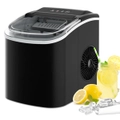Advwin 12kg/24h Portable Bullet Ice Maker Machine,Self-cleaning for Home/Commercial Black/Silver