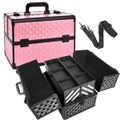 Ozoffer Portable Beauty Makeup Cosmetic Case Organiser Carry Bag Box Diamond with Strap