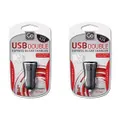 2x Go Travel Double USB Port Car Charger 4.2A Socket for Phones/Tablets Black
