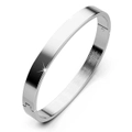 Serena Solid Flat Hinged Bangle in Silver