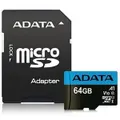 ADATA Premier 64GB MicroSDXC with SD Adapter , Read up to 100MB/s [AUSDX64GUICL10A1-RA1]