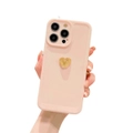 Anymob iPhone Case Pink Cute 3D Love Heart Design Soft Protective Cover