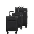 Tosca So Lite 3.0 Softside 4 Wheel Suitcase Set Black