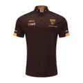 AFL 2023 Polo Shirt - Hawthorn Hawks - Mens - Brown/Gold - Aussie Rules - ISC