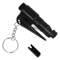 Mini Car Safety Hammer Car Escape Tool Keychain with Seatbelt Cutter for Land & Underwater Black