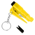 Mini Car Safety Hammer Car Escape Tool Keychain with Seatbelt Cutter Portable Car Emergency Breaker Keychain for Land & Underwater Yellow