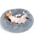 Dog Cat Pet Calming Bed Warm Soft Plush Dark Grey