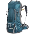 Nevenka 60L Waterproof Lightweight Hiking Backpack with Rain Cover for Climbing Camping-Blue Green