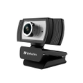 Verbatim 1080p Full HD Monitor Mounted Computer Webcam w/Auto Focus BLK/Silver