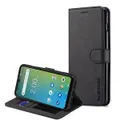 For Telstra Evoke Plus Case SupRShield Wallet Leather Flip Magnetic Stand Case Cover (Black)